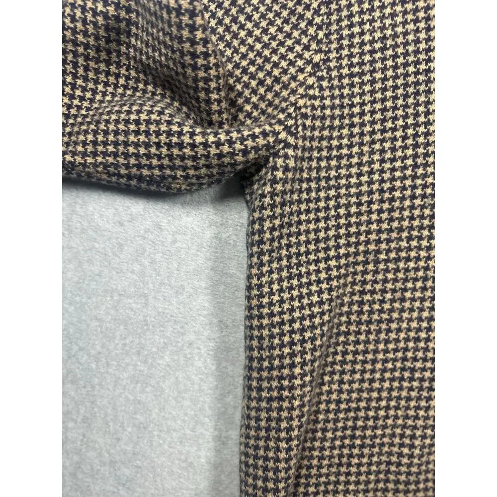 J.Crew Lambswool Houndstooth Crewneck Sweater Men's Large Brown Pullover